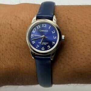 Vintage Silver & Blue Timex Watch